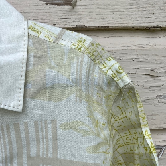 Tommy Bahama Island Estate Linen Beachy Vacation Geometric Buttondown Shirt L - Picture 7 of 12